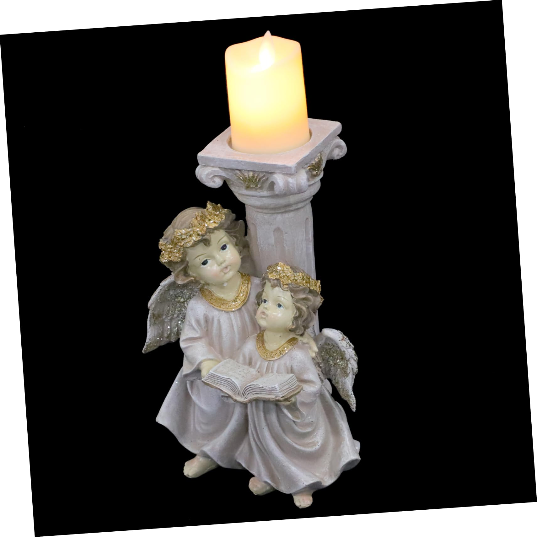 Amazon｜Yardenfun シーヴィンテージ風 キャンドルホルダー 天使の彫刻